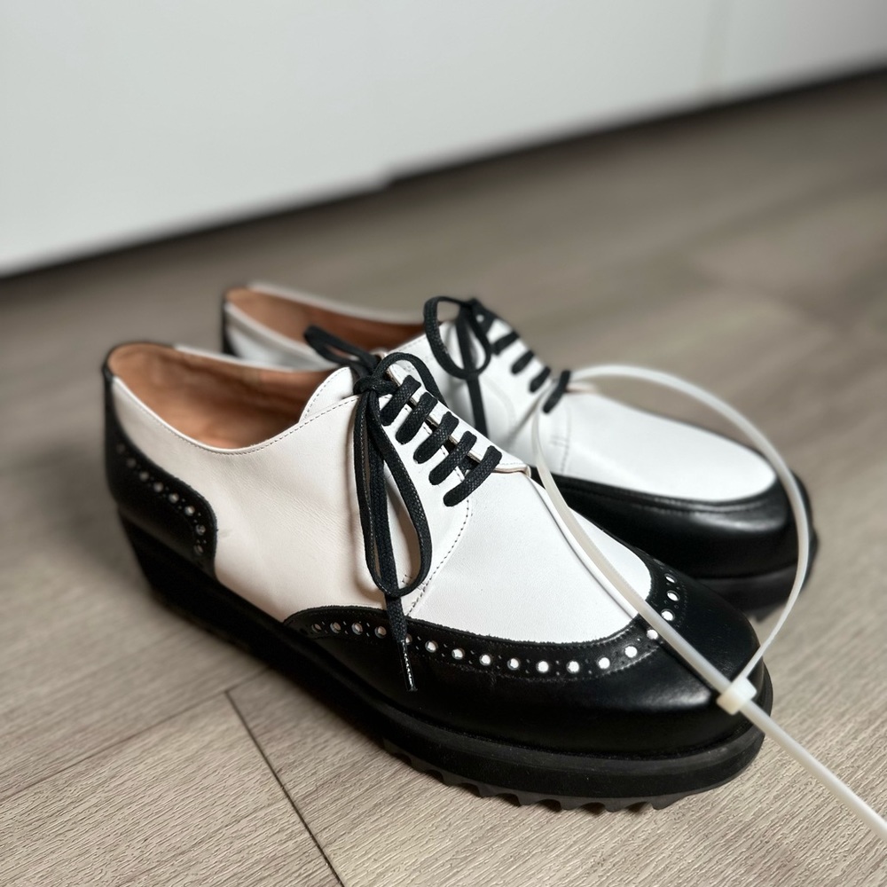 Robert Clergerie x Dover Street Market Platform Oxfords Black White NEW - Picture 2 of 12